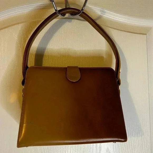 Andrew Geller Vintage Designer Camel Ombré Loop Clasp Pullman Style Handbag - Picture 2 of 14